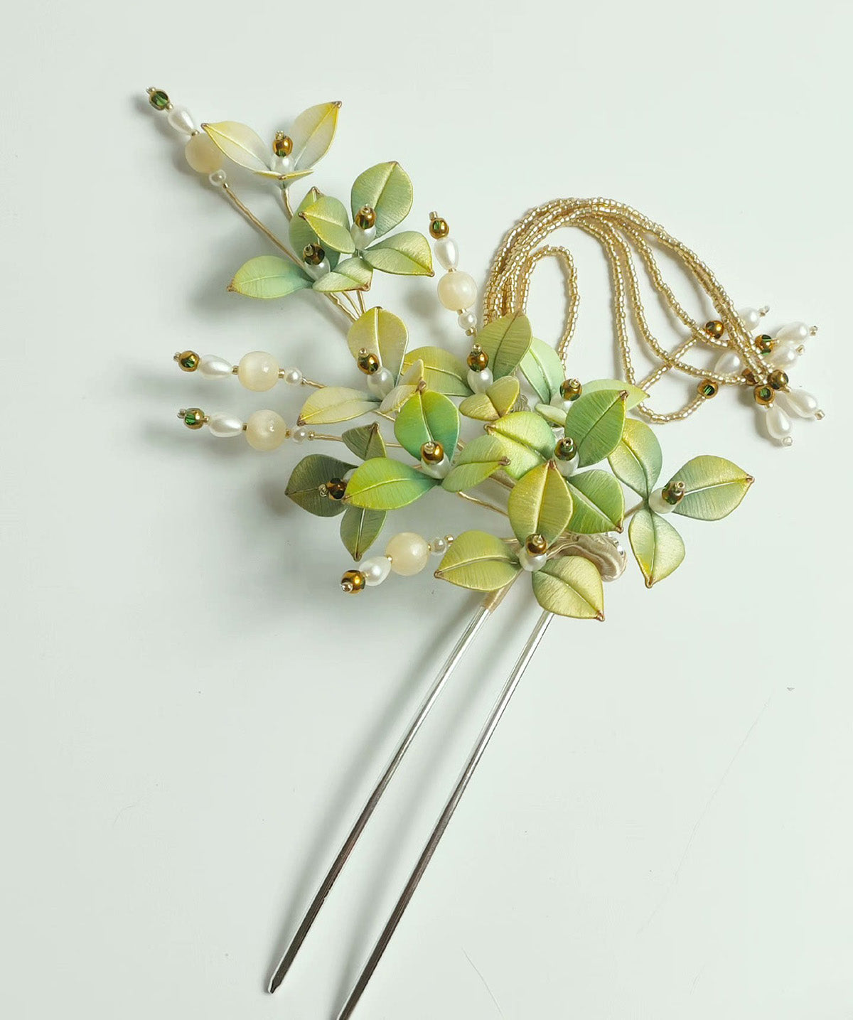 Green Flower Bespoke Hairpin - Silk Hairpin(Chanhua)