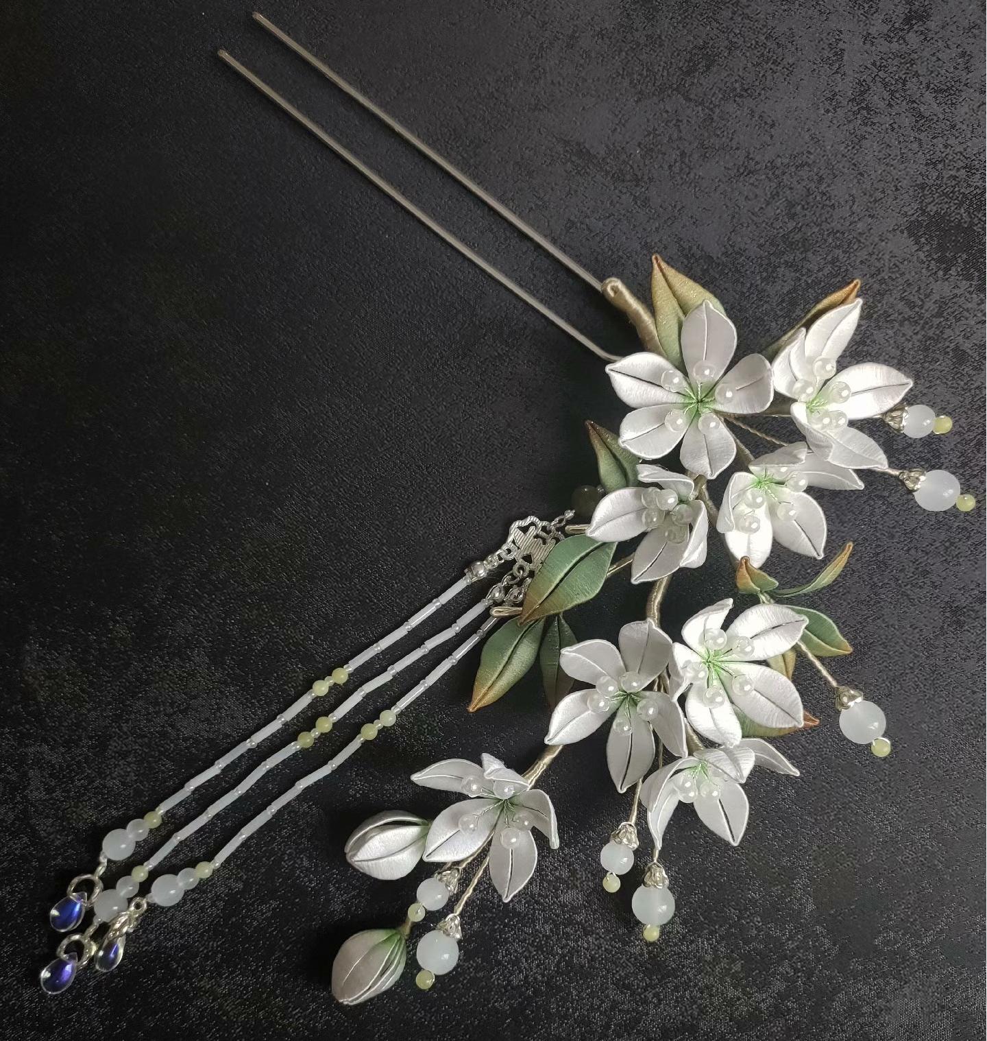 Pear Blossom Bespoke Hairpin - Silk Hairpin(Chanhua)