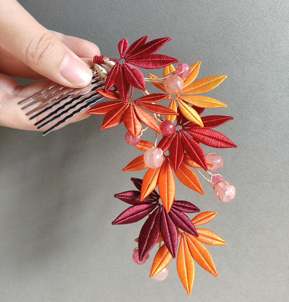 Maple Leaves Bespoke Hairpin - Silk Hairpin(Chanhua)