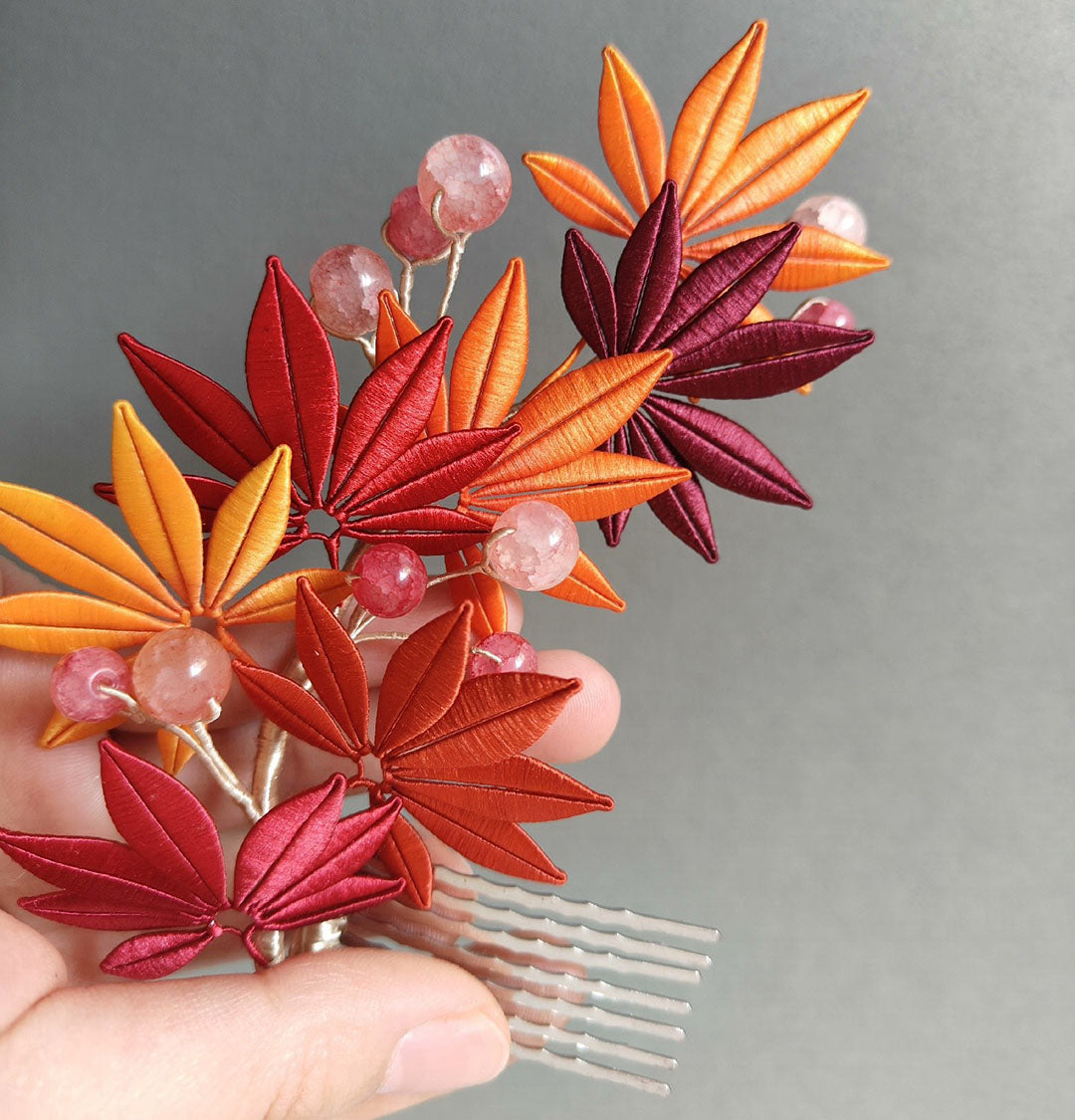 Maple Leaves Bespoke Hairpin - Silk Hairpin(Chanhua)