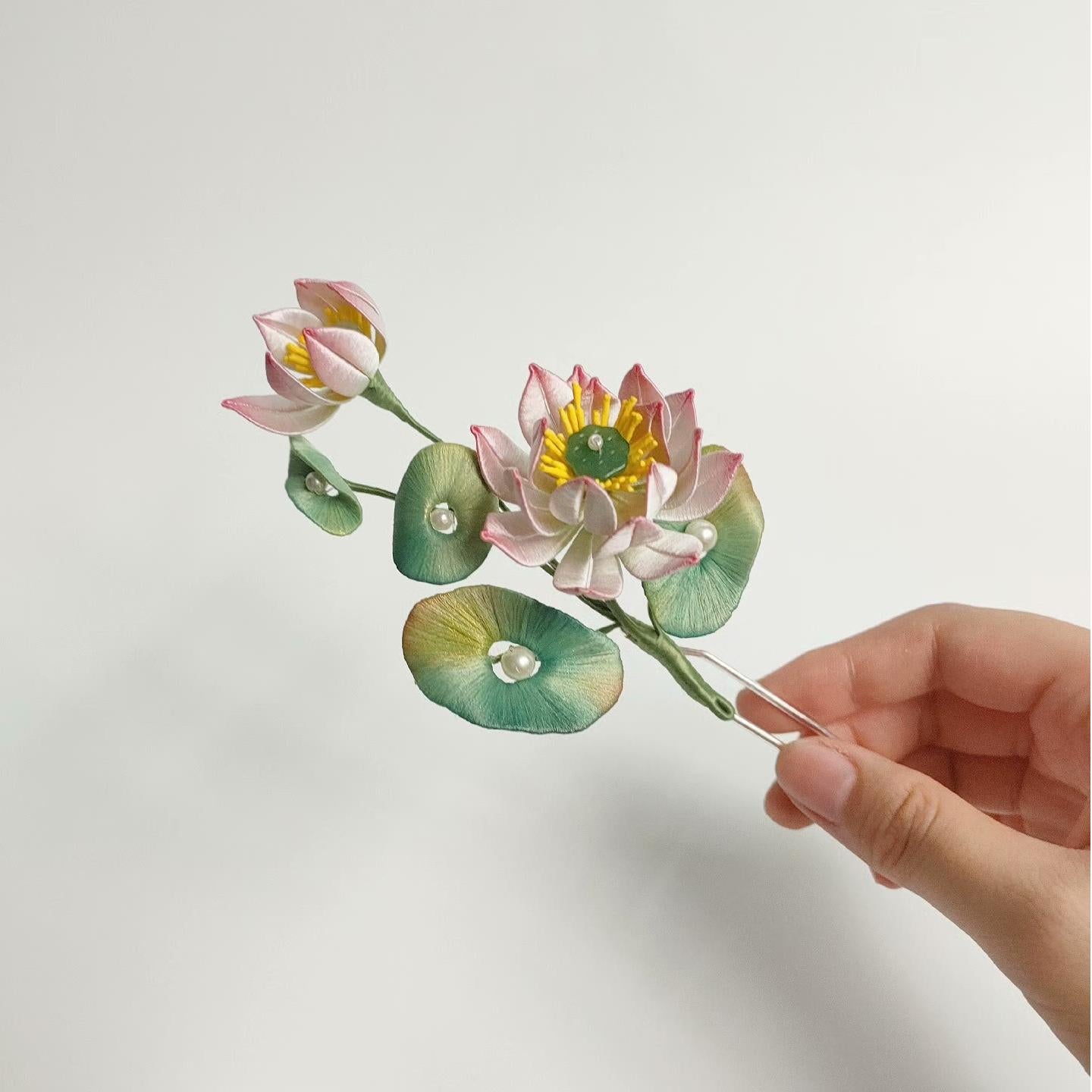 Lotus Bespoke Hairpin - Silk Hairpin(Chanhua)