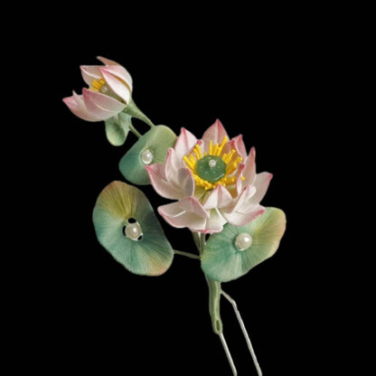 Lotus Bespoke Hairpin - Silk Hairpin(Chanhua)