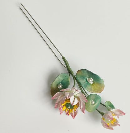 Lotus Bespoke Hairpin - Silk Hairpin(Chanhua)