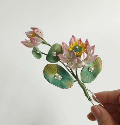 Lotus Bespoke Hairpin - Silk Hairpin(Chanhua)