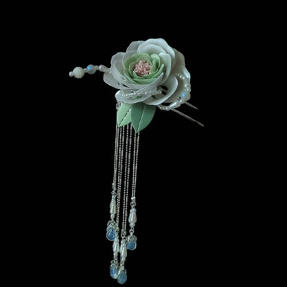 White Peony Bespoke Hairpin - Silk Hairpin(Chanhua)