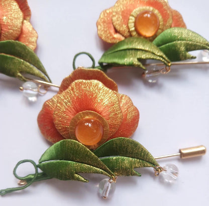 Flower Handmade Brooch - Silk Brooch(Chanhua)