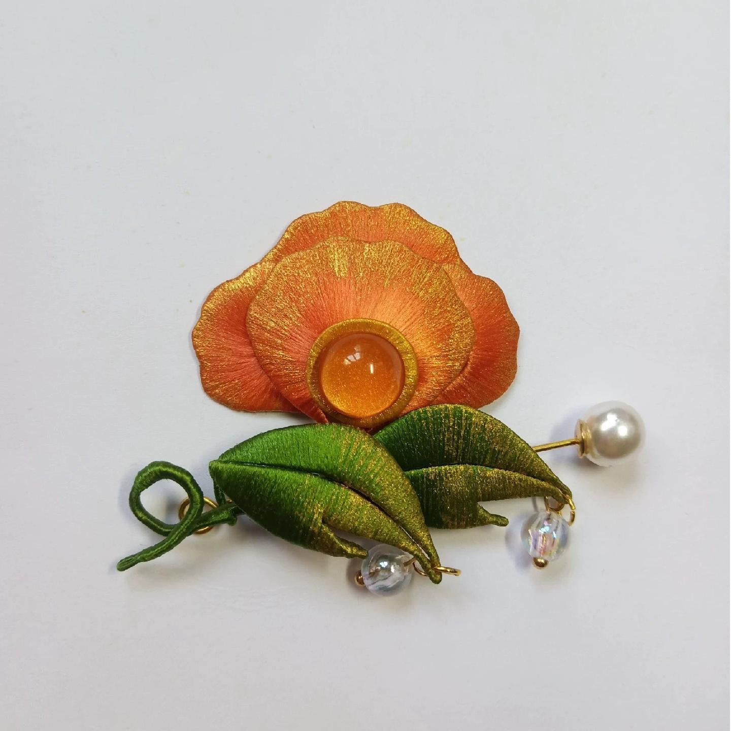 Flower Handmade Brooch - Silk Brooch(Chanhua)