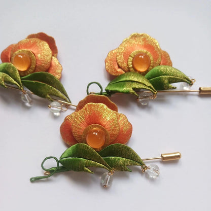 Flower Handmade Brooch - Silk Brooch(Chanhua)