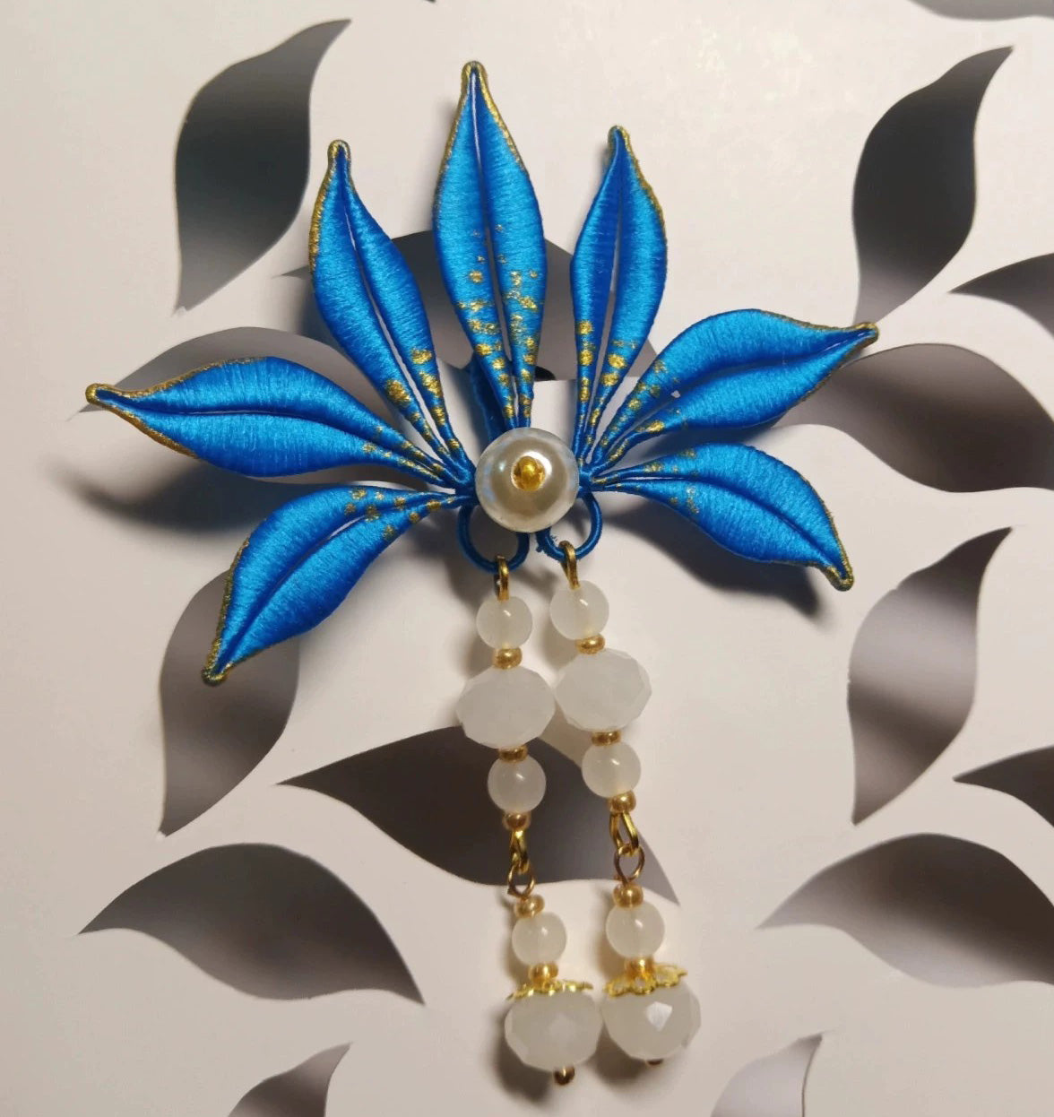 Blue Leaves Handmade Hairpin - Silk Hairpin(Chanhua)