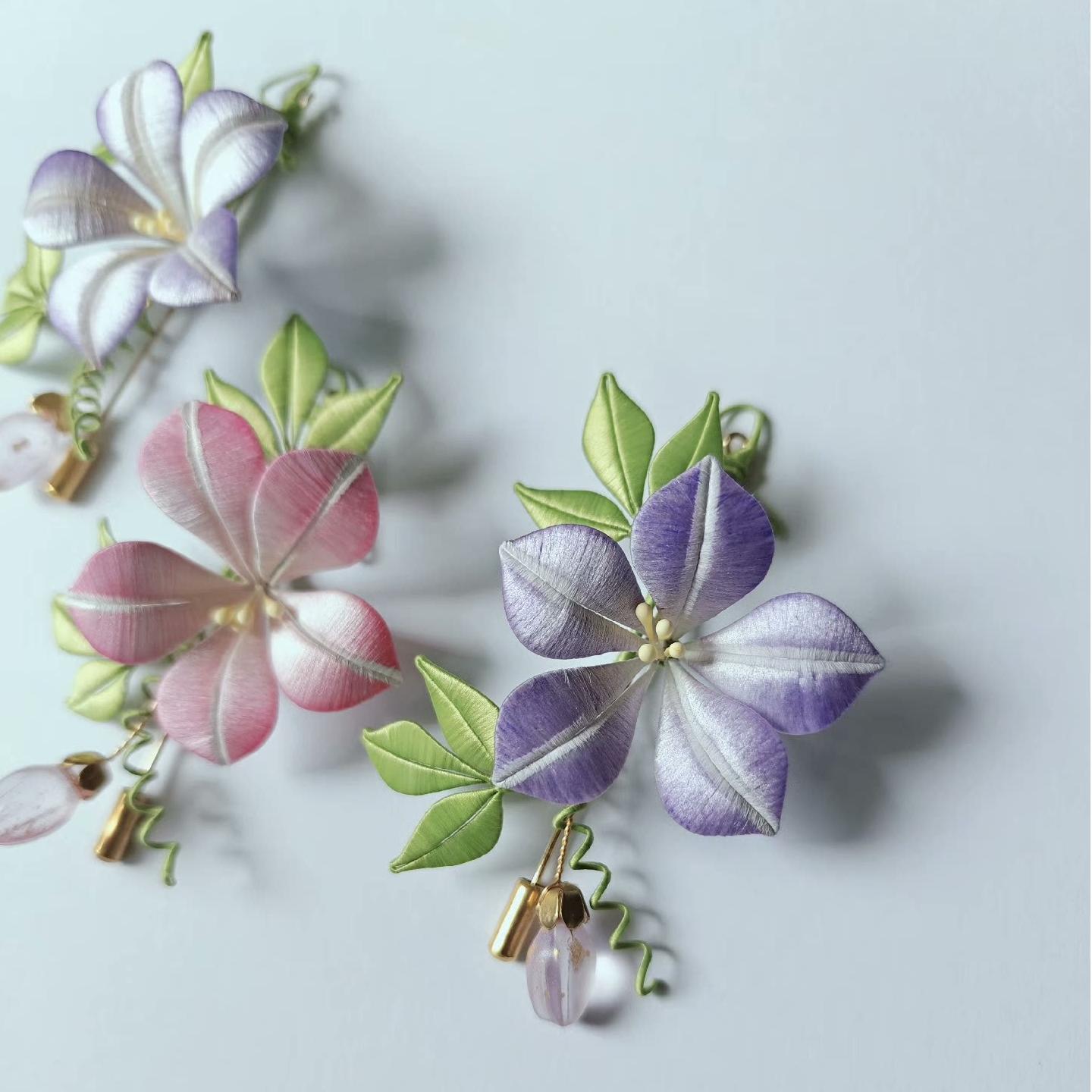 Morning Glory Handmade Brooch - Silk Brooch(Chanhua)