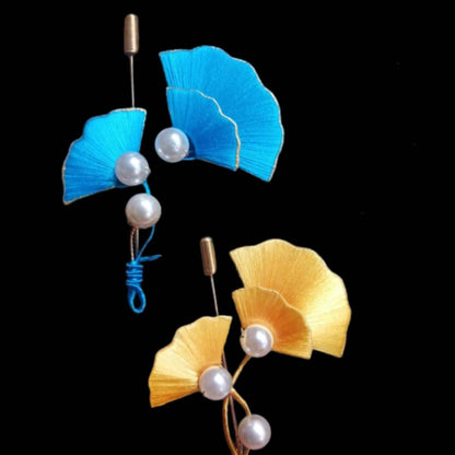 Ginkgo Leaves Handmade Brooch - Silk Brooch(Chanhua)