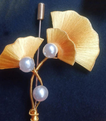 Ginkgo Leaves Handmade Brooch - Silk Brooch(Chanhua)