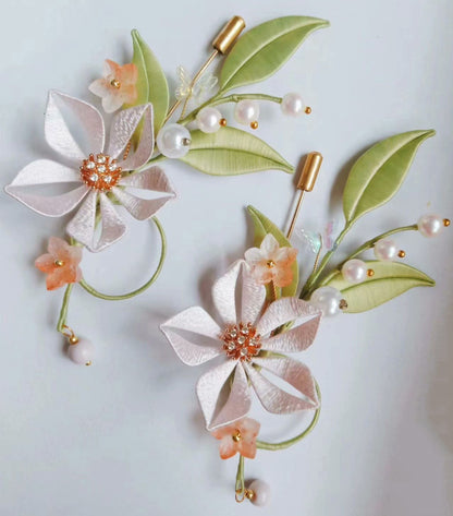 Flower Handmade Brooch - Silk Brooch(Chanhua)