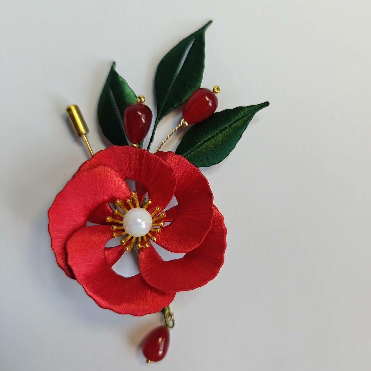 Flower Handmade Brooch - Silk Brooch(Chanhua)