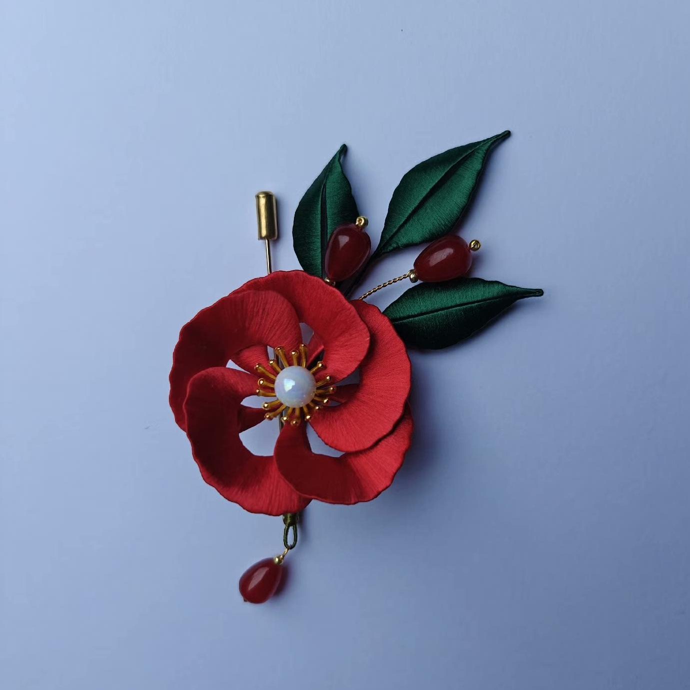 Flower Handmade Brooch - Silk Brooch(Chanhua)