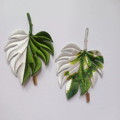 Monstera Deliciosa Handmade Brooch - Silk Brooch(Chanhua)