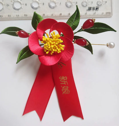 Camellia Handmade Brooch - Silk Brooch(Chanhua)