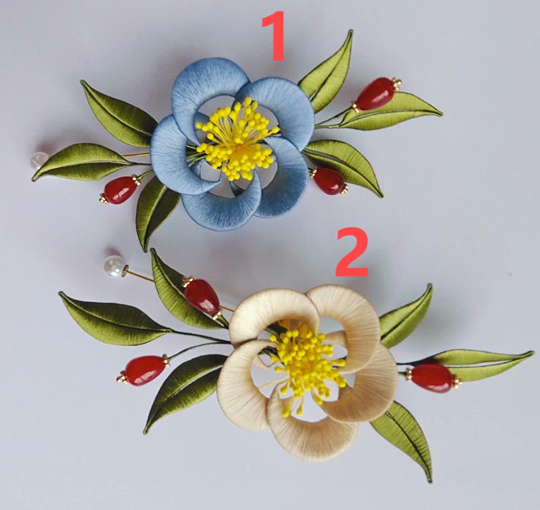 Camellia Handmade Brooch - Silk Brooch(Chanhua)