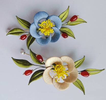 Camellia Handmade Brooch - Silk Brooch(Chanhua)