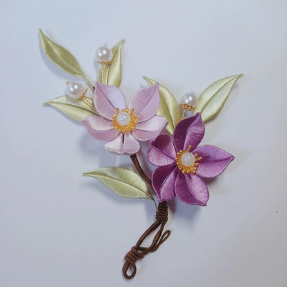 Flower Brooch Handmade Brooch - Silk Brooch(Chanhua)