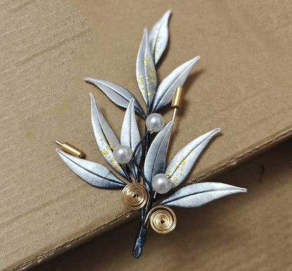 Leaves Handmade Brooch - Silk Brooch(Chanhua)