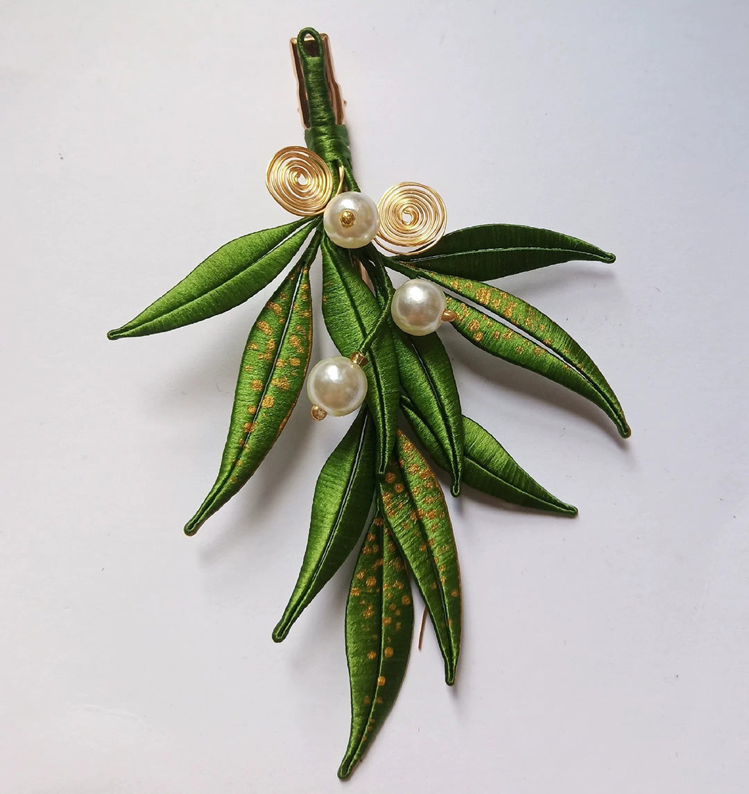 Leaves Handmade Brooch - Silk Brooch(Chanhua)