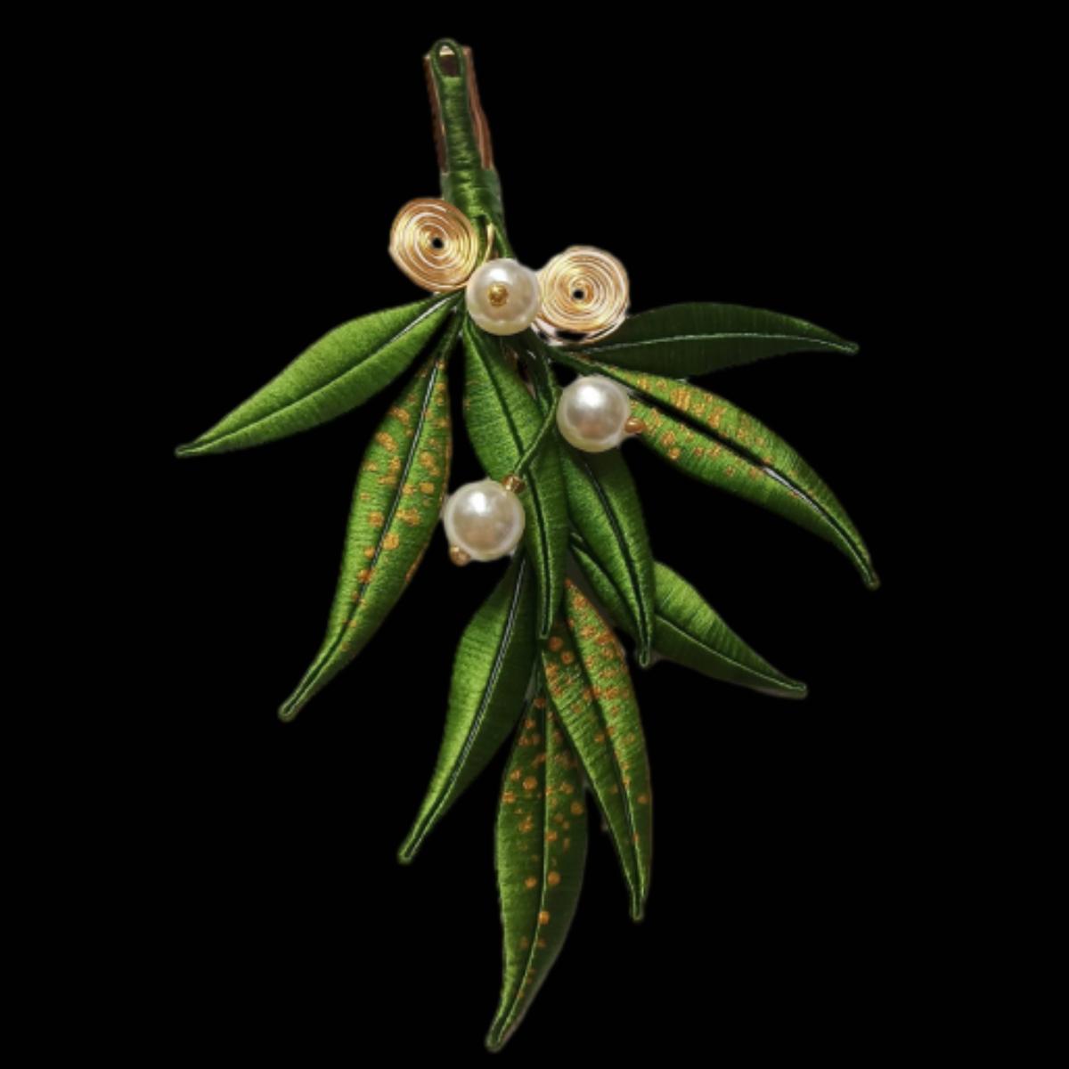 Leaves Handmade Brooch - Silk Brooch(Chanhua)