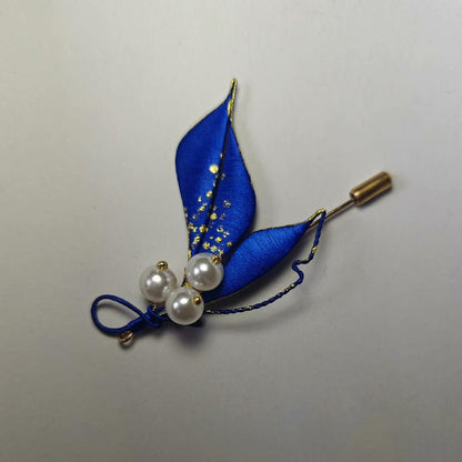 Blue Handmade Brooch - Silk Brooch(Chanhua)