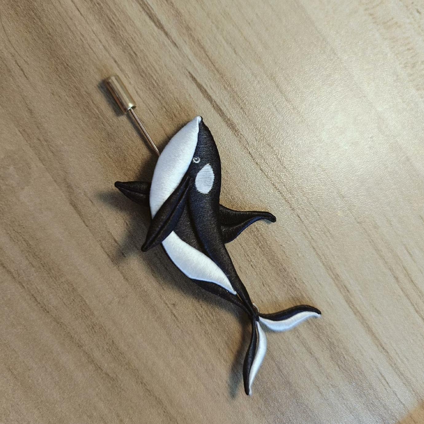 Whale Handmade Brooch - Silk Brooch(Chanhua)