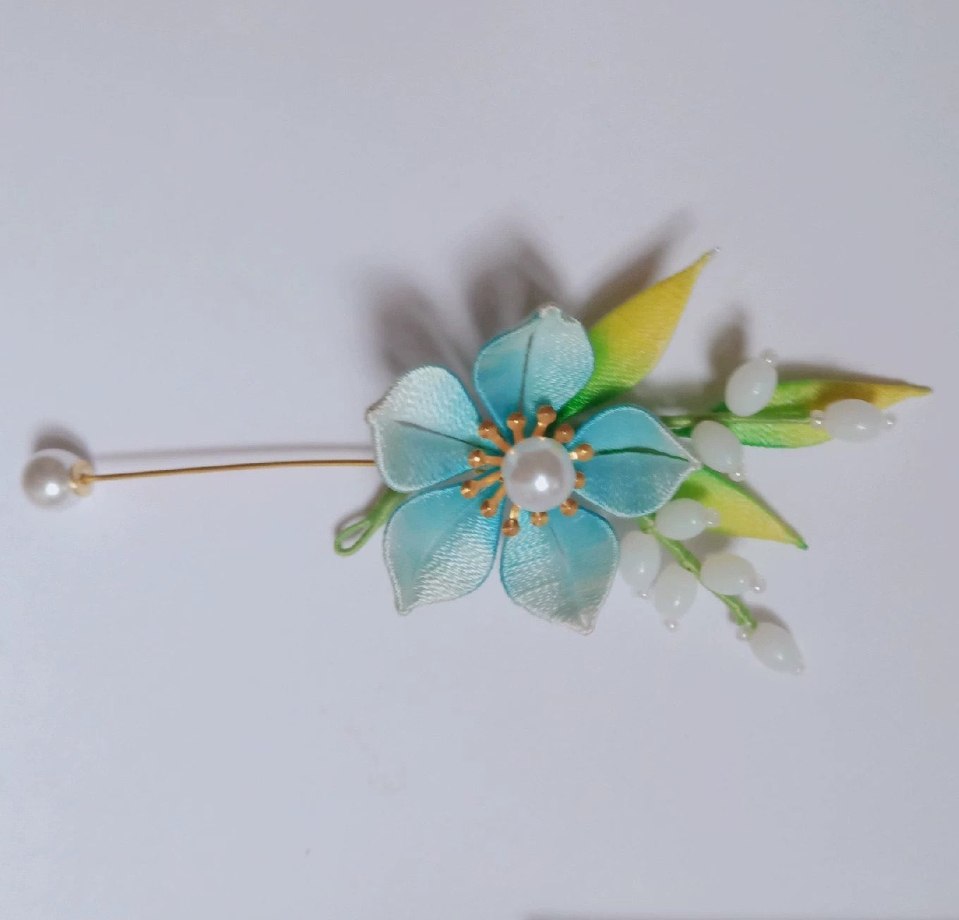 Blue Flower Handmade Brooch - Silk Brooch(Chanhua)