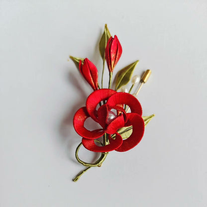 Flower Handmade Brooch - Silk Brooch(Chanhua)