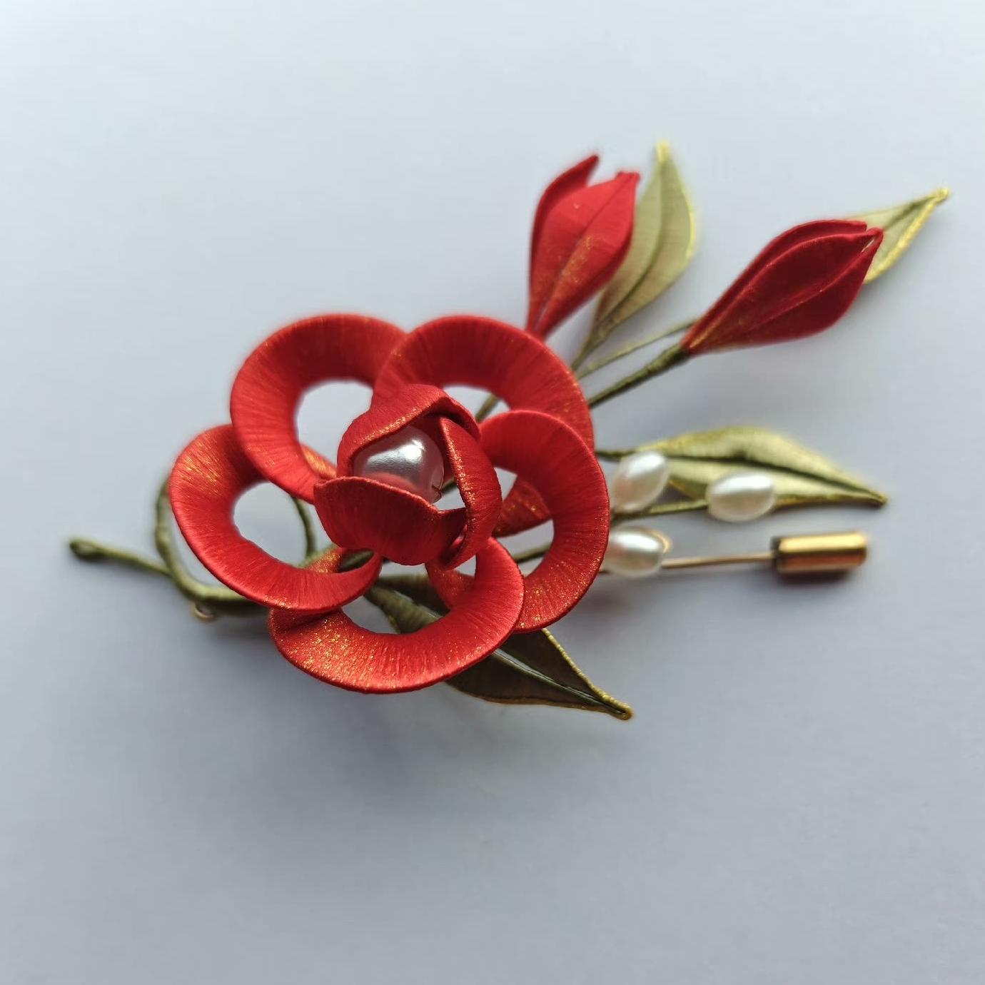 Flower Handmade Brooch - Silk Brooch(Chanhua)