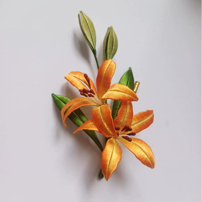 Daylily Handmade Brooch - Silk Brooch(Chanhua)