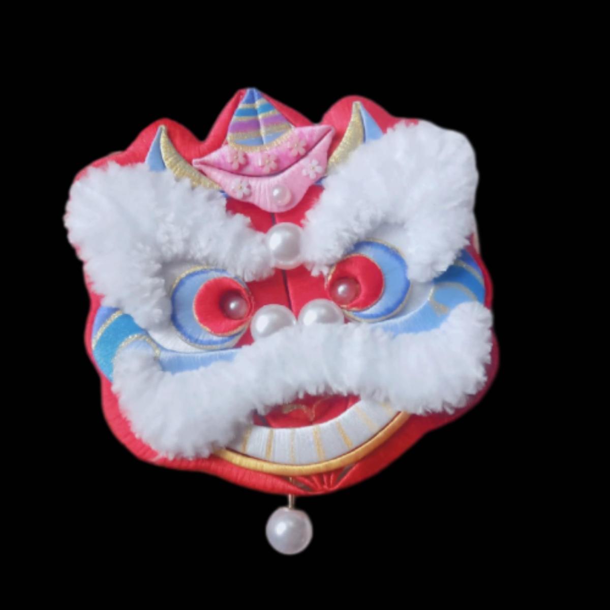 Lion Dance Bespoke Brooch - Silk Brooch(Chanhua)