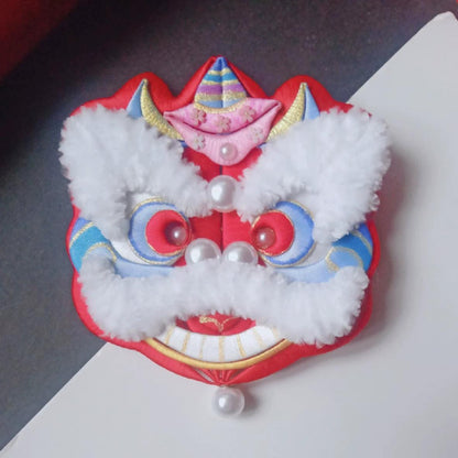 Lion Dance Bespoke Brooch - Silk Brooch(Chanhua)