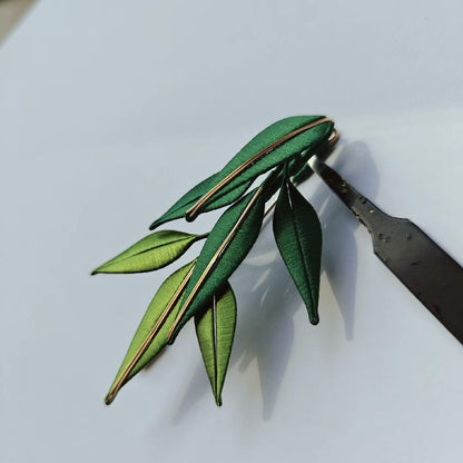 Bamboo Leaves Handmade Brooch - Silk Brooch(Chanhua)