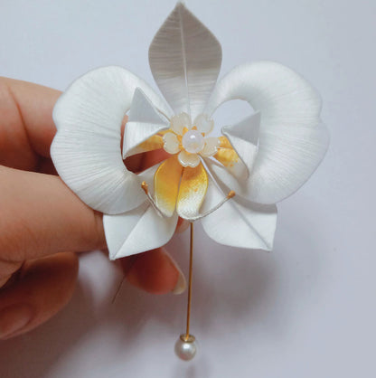 Moth Orchid Handmade Brooch - Silk Brooch(Chanhua)