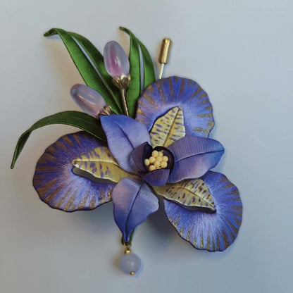 Iris Bespoke Brooch - Silk Brooch(Chanhua)