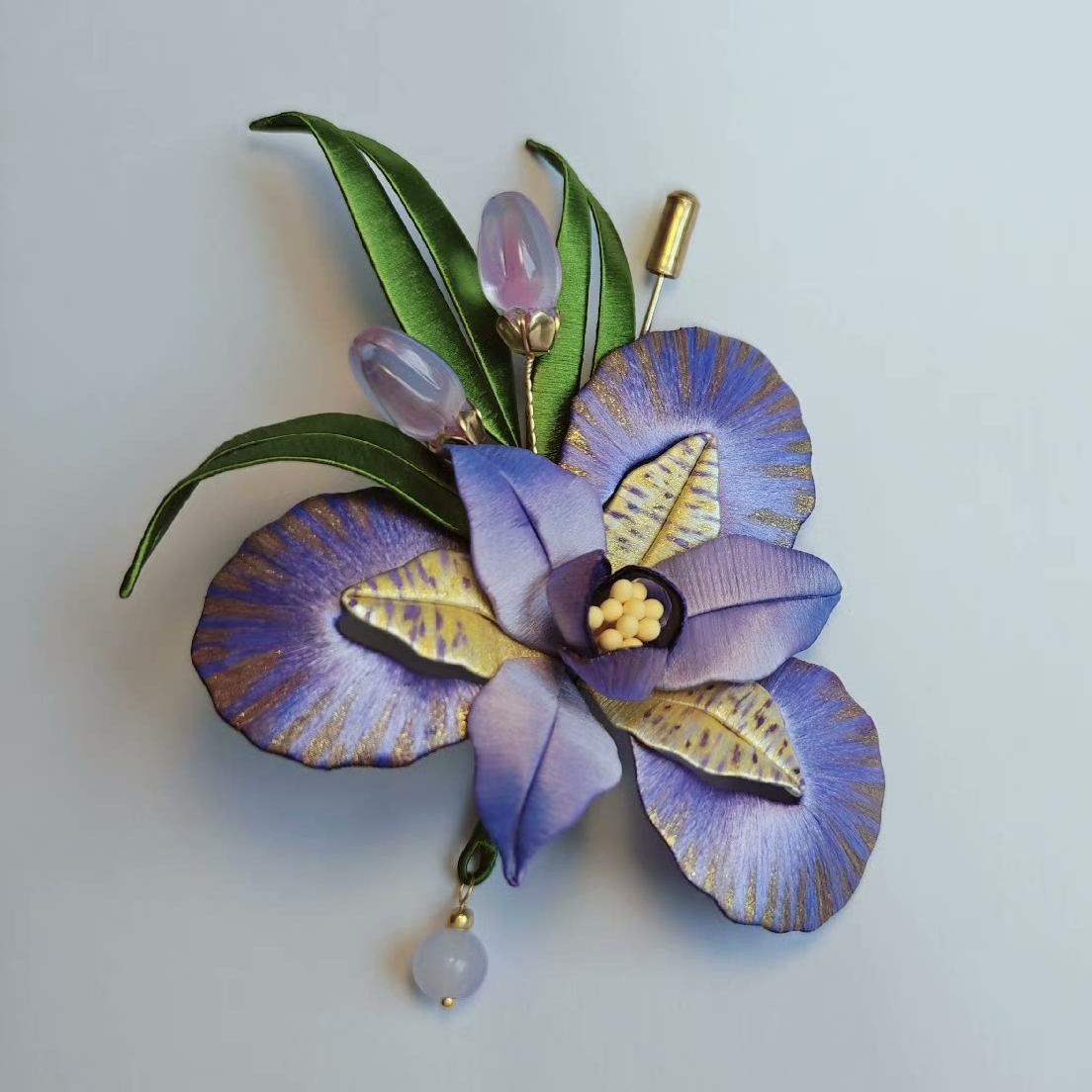 Iris Bespoke Brooch - Silk Brooch(Chanhua)