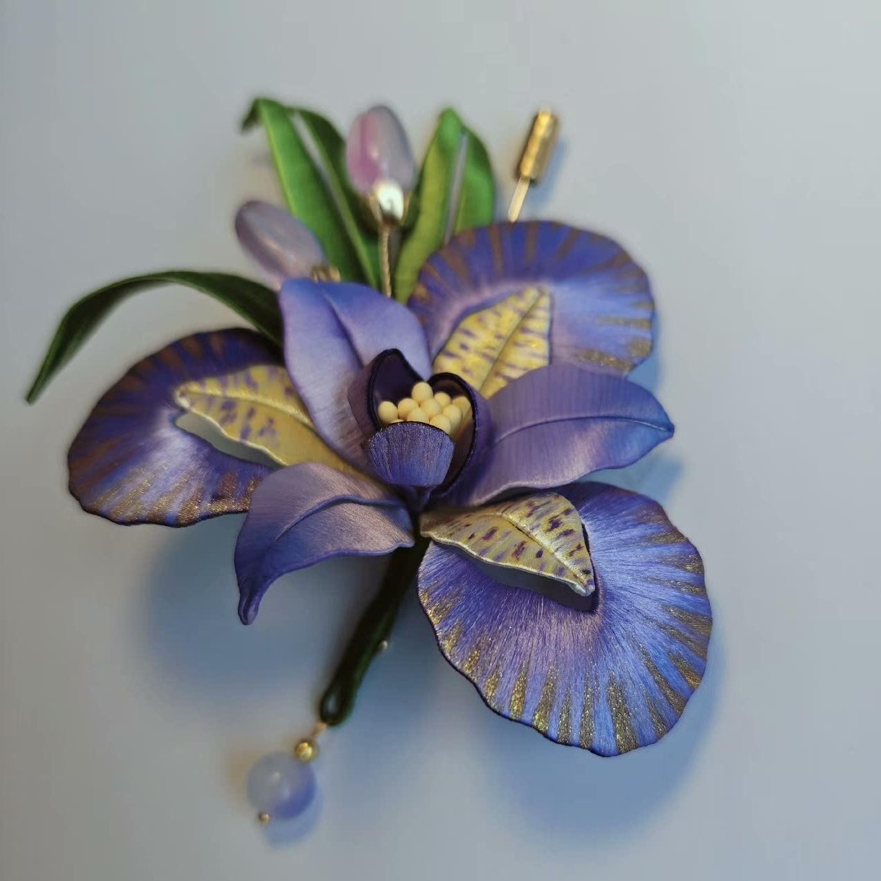 Iris Bespoke Brooch - Silk Brooch(Chanhua)