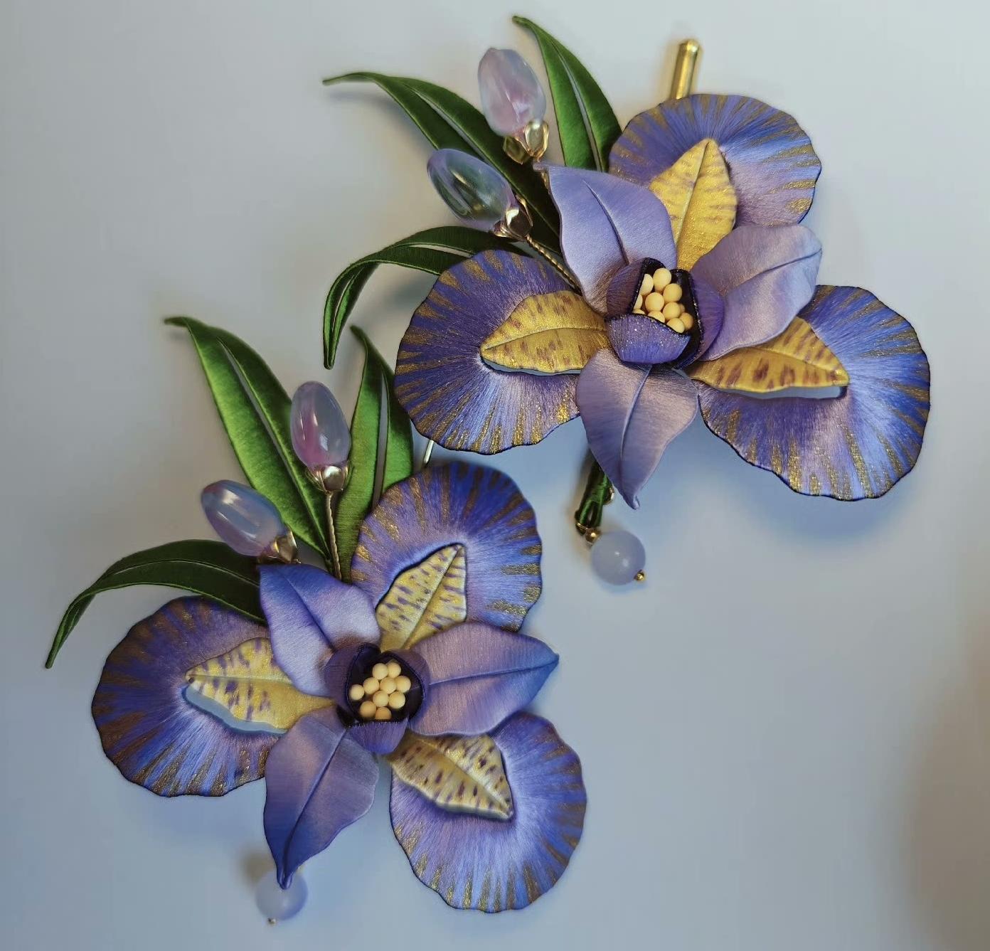 Iris Bespoke Brooch - Silk Brooch(Chanhua)