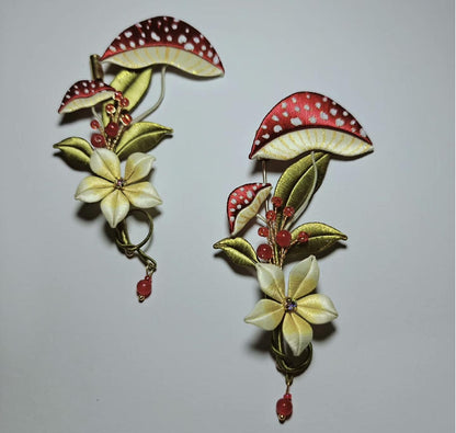 Mushroom Handmade Brooch - Silk Brooch(Chanhua)