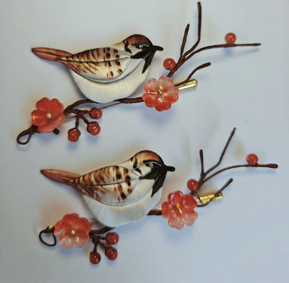 Bird Handmade Brooch - Silk Brooch(Chanhua)