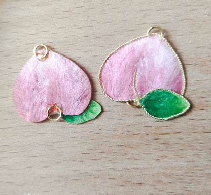 Peach Handmade Earrings - Silk Earrings(Ronghua)