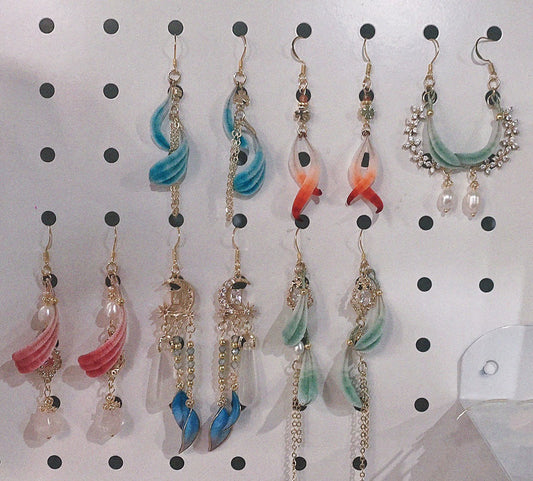 6 Styles Bespoke Earrings - Silk Earrings(Ronghua)