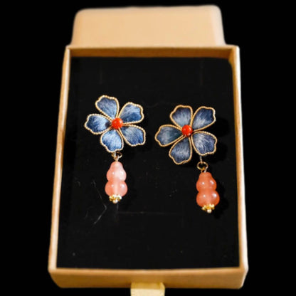 Flower Bespoke Earrings - Silk Earrings(Ronghua)