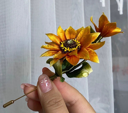 Sunflower Bespoke Brooch - Silk Brooch(Ronghua)