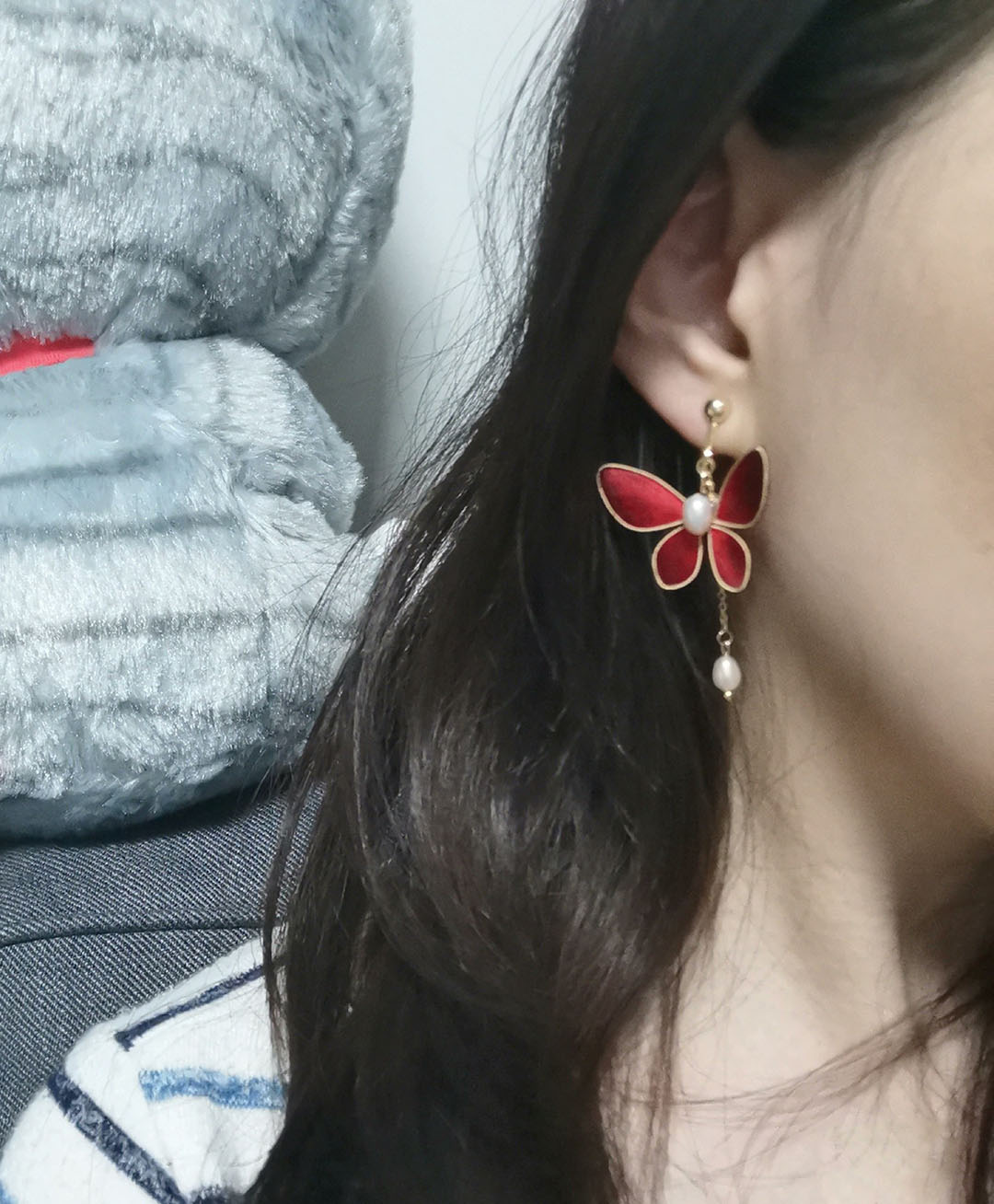 Butterfly Bespoke Earrings - Silk Earrings(Ronghua)