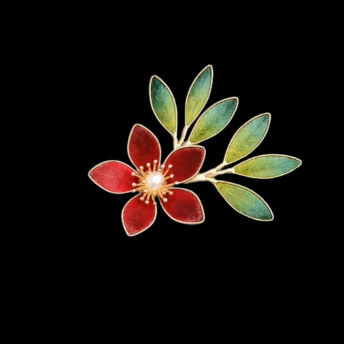 Red Flower Bespoke Hairpin - Silk Hairpin(Ronghua)