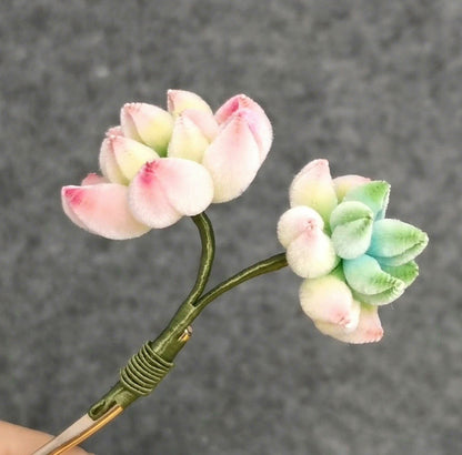 Fleshiness Bespoke Hairpin - Silk Hairpin(Ronghua)